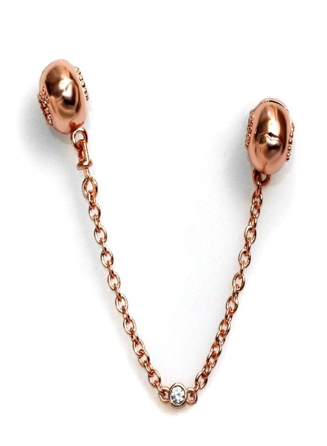 Artever Sterling Silver Safety Chain Clip Charm Stopper Lock Clip Beads Women DIY Jewelry for Reflexion Bracelet (Rose gold) - Image 1